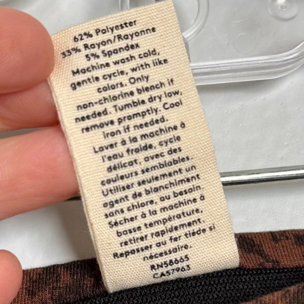 Open Edit Brown Print Ruched Tulip Hem Stretch‎ Pencil Skirt Women's - Picture 5 of 5